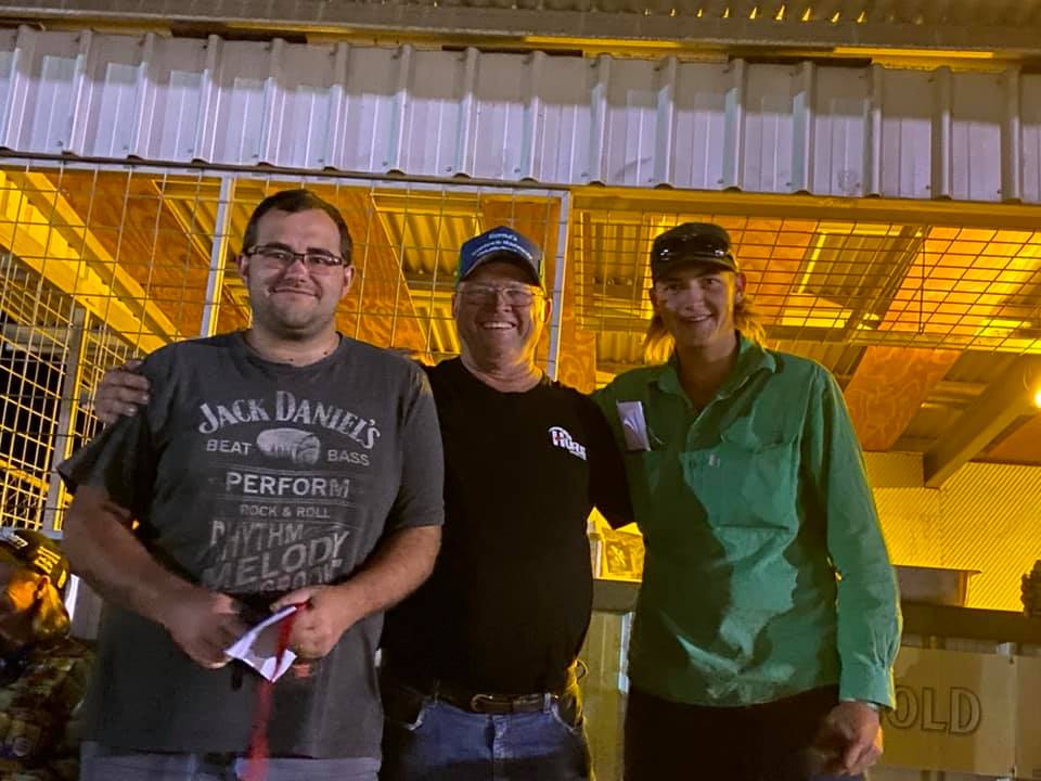 Jesse White, Burnouts runner up, with Dennis Hurle and Darcy Nichols Jesse White, Burnouts runner up, with Dennis Hurle and Darcy Nichols